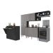 Cozinha Completa c/ Bancada Paris Multimóveis MP2044 Preta/Lacca Fumê