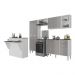 Cozinha Completa c/ Bancada Siena Multimóveis MP2040 Branca/Lacca Fumê