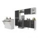 Cozinha Completa c/ Bancada Siena Multimóveis MP2040 Branca/Preta