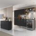 Cozinha Completa c/ Buffet/Aparador Paris Multimóveis MP2043 Madeirada/Preta