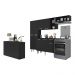 Cozinha Completa c/ Buffet/Aparador Paris Multimóveis MP2043 Preta