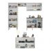 Cozinha Completa c/ Buffet/Aparador Siena Multimóveis MP2041 Branca/Lacca Fumê