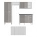 Cozinha Completa c/ Buffet/Aparador Siena Multimóveis MP2041 Branca/Lacca Fumê
