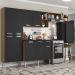Cozinha Completa c/ Mesa Dobrável Paris Multimóveis MP2042 Madeirada/Preta