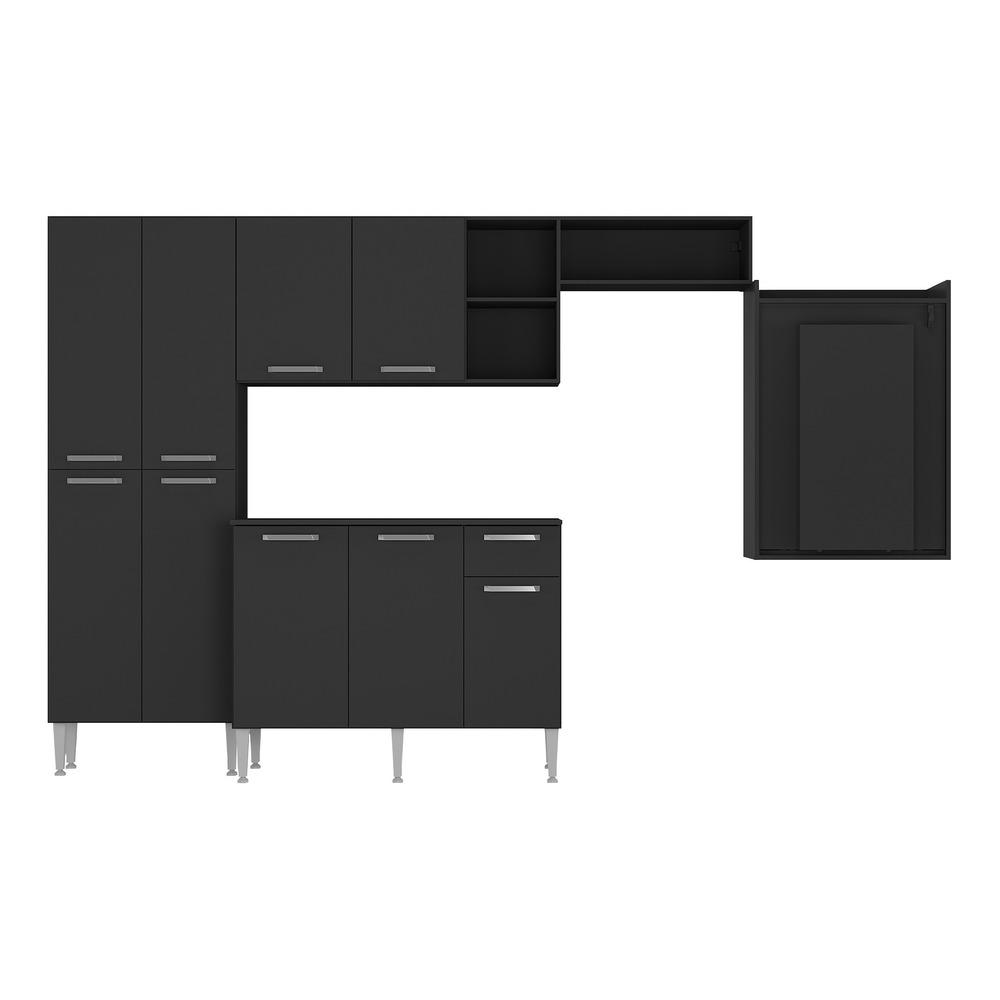 Cozinha Completa c/ Mesa Dobrável Paris Multimóveis MP2042 Preta