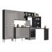 Cozinha Completa c/ Mesa Dobrável Paris Multimóveis MP2042 Preta/Lacca Fumê