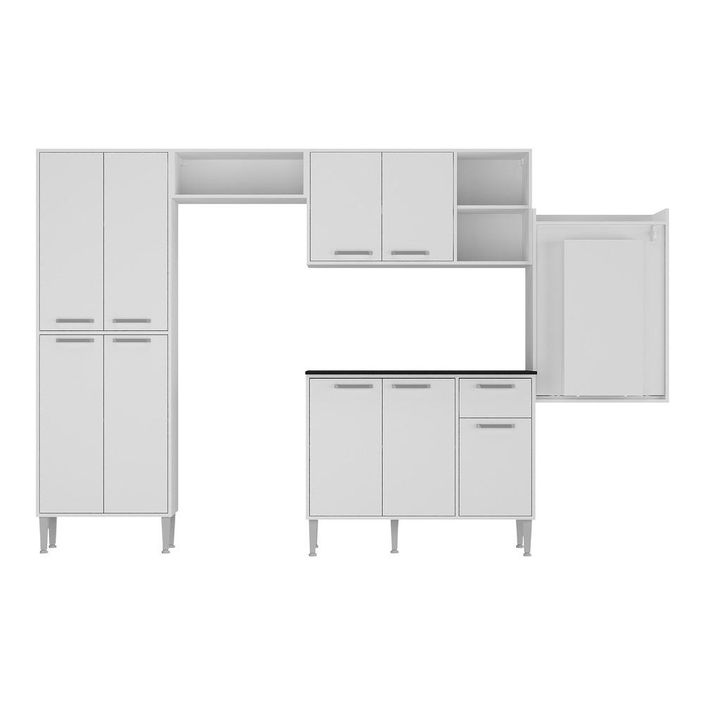 Cozinha Completa c/ Mesa Dobrável Siena Multimóveis MP2039 Branca