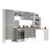 Cozinha Completa c/ Mesa Dobrável Siena Multimóveis MP2039 Branca/Lacca Fumê