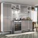 Cozinha Completa c/ Mesa Dobrável Siena Multimóveis MP2039 Branca/Lacca Fumê