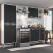 Cozinha Completa c/ Mesa Dobrável Siena Multimóveis MP2039 Branca/Preta