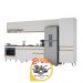 Cozinha Completa c/Balcão para Cooktop Veneza MP2277 Multimóveis + Brinde Jogo de Panelas Tramontina Branco/Dourado