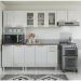 Cozinha Completa de Aço 4 Peças Armário para Forno/Micro e Balcão Multimóveis CR20371 Branco