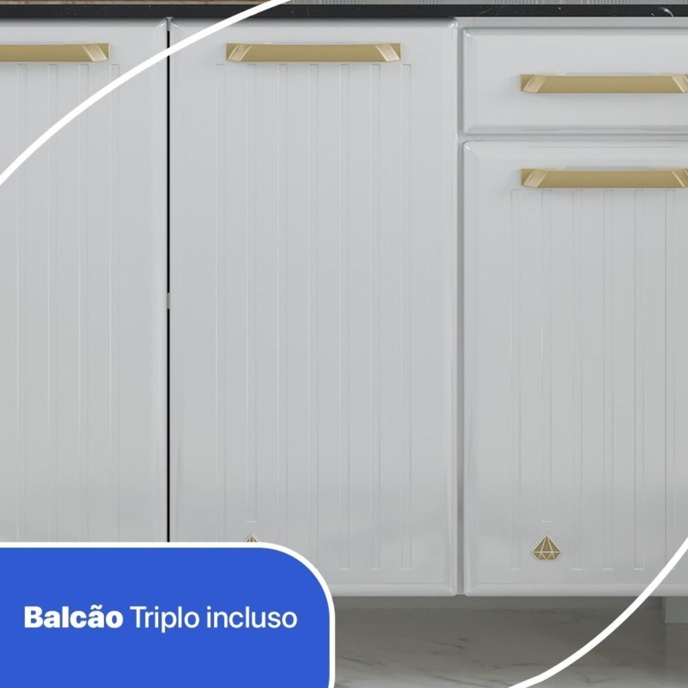 Cozinha Completa de Aço 4 Peças Armário para Forno/Micro e Balcão Multimóveis CR20371 Branco