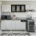 Cozinha Completa de Aço 4 Peças Armário para Forno/Micro e Balcão Multimóveis CR20371 Branco/Preto