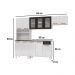 Cozinha Completa de Aço 4 Peças Armário para Forno/Micro e Balcão Multimóveis CR20371 Branco/Preto