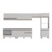 Cozinha Modulada Completa 357cm 6 Pçs com Balcão para Cooktop Veneza Multimóveis MP2272 Branco/Dourado