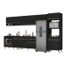 Cozinha Modulada Completa 357cm 6 Pçs com Balcão para Cooktop Veneza Multimóveis MP2272 Preto/Dourado