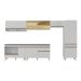 Cozinha Modulada Completa 357cm 6 Peças com Balcão para Cooktop Veneza Multimóveis MP2275 Branco/Dourado