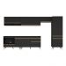 Cozinha Modulada Completa 357cm 6 Peças com Balcão para Cooktop Veneza Multimóveis MP2277 Preto/Dourado