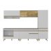 Cozinha Modulada Completa Compacta 287cm com Balcão para Cooktop Veneza Multimóveis MP2267 Branco/Dourado