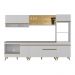Cozinha Modulada Completa Compacta 287cm com Balcão para Cooktop Veneza Multimóveis MP2269 Branco/Dourado