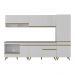 Cozinha Modulada Completa Compacta 5 Pçs com Balcão para Cooktop Veneza Multimóveis MP2266 Branco/Dourado