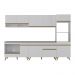 Cozinha Modulada Completa Compacta 5 Pçs com Balcão para Cooktop Veneza Multimóveis MP2268 Branco/Dourado