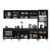 Cozinha Modulada Completa Compacta 5 Pçs com Balcão para Cooktop Veneza Multimóveis MP2268 Preto/Dourado