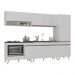 Cozinha Modulada Completa Compacta 5 Pçs com Balcão para Cooktop Veneza Multimóveis MP2270 Branco/Dourado