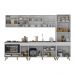 Cozinha Modulada Completa Compacta 5 Pçs com Balcão para Cooktop Veneza Multimóveis MP2270 Branco/Dourado