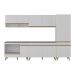 Cozinha Modulada Completa Compacta 5 Pçs com Balcão para Cooktop Veneza Multimóveis MP2270 Branco/Dourado