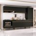 Cozinha Modulada Completa Compacta 5 Pçs com Balcão para Cooktop Veneza Multimóveis MP2270 Preto/Dourado