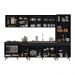 Cozinha Modulada Completa Compacta 5 Pçs com Balcão para Cooktop Veneza Multimóveis MP2270 Preto/Dourado