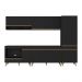 Cozinha Modulada Completa Compacta 5 Pçs com Balcão para Cooktop Veneza Multimóveis MP2270 Preto/Dourado