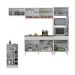 Cozinha Modulada com Bancada Americana Veneza Multimóveis MP2208 Branco