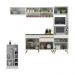 Cozinha Modulada com Bancada Americana Veneza Multimóveis MP2208 Branco/Dourado