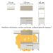 Cozinha Modulada com Bancada Americana Veneza Multimóveis MP2208 Branco/Dourado