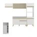 Cozinha Modulada com Bancada Americana Veneza Multimóveis MP2208 Branco/Dourado