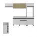 Cozinha Modulada com Bancada Americana Veneza Multimóveis MP2208 Branco/Preto