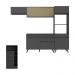 Cozinha Modulada com Bancada Americana Veneza Multimóveis MP2208 Preto