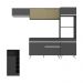 Cozinha Modulada com Bancada Americana Veneza Multimóveis MP2208 Preto/Branco