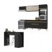 Cozinha Modulada com Bancada Americana Veneza Multimóveis MP2208 Preto/Dourado