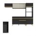 Cozinha Modulada com Bancada Americana Veneza Multimóveis MP2208 Preto/Dourado