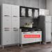 Cozinha de Aço Compacta 3 Peças Regina Multimóveis Glass CR6135 Branco/Preto
