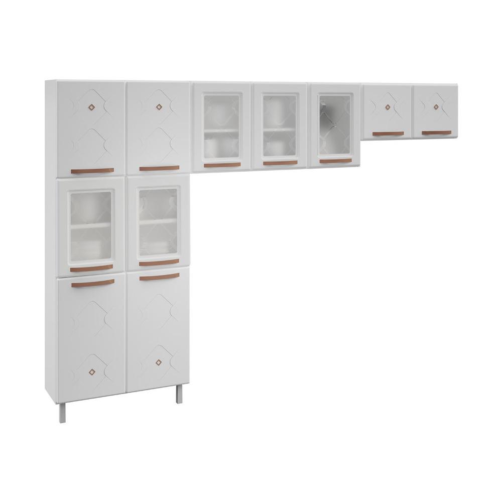 Cozinha de Aço Compacta 3 Peças Regina Multimóveis Glass CR6136 Branco