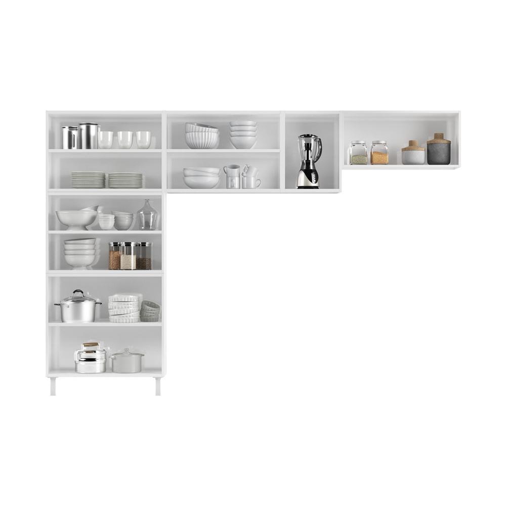 Cozinha de Aço Compacta 3 Peças Regina Multimóveis Glass CR6136 Branco
