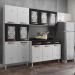 Cozinha de Aço Compacta 3 Peças Regina Multimóveis Glass CR6137 Branco/Preto
