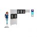 Cozinha de Aço Compacta 3 Peças Regina Multimóveis Glass CR6137 Branco/Preto