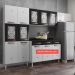 Cozinha de Aço Compacta 3 Peças Regina Multimóveis Glass CR6137 Branco/Preto