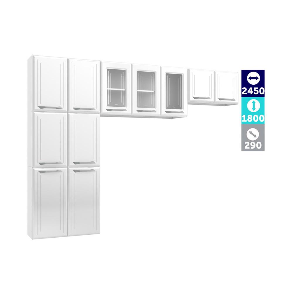 Cozinha de Aço Compacta 3 Peças Rose Multimóveis CR6101 Branco